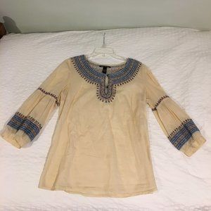 LUCKY Brand Boho/Peasant Embroidered Blouse/Tunic